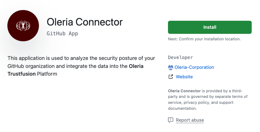 Open the link and install the Oleria Connector application