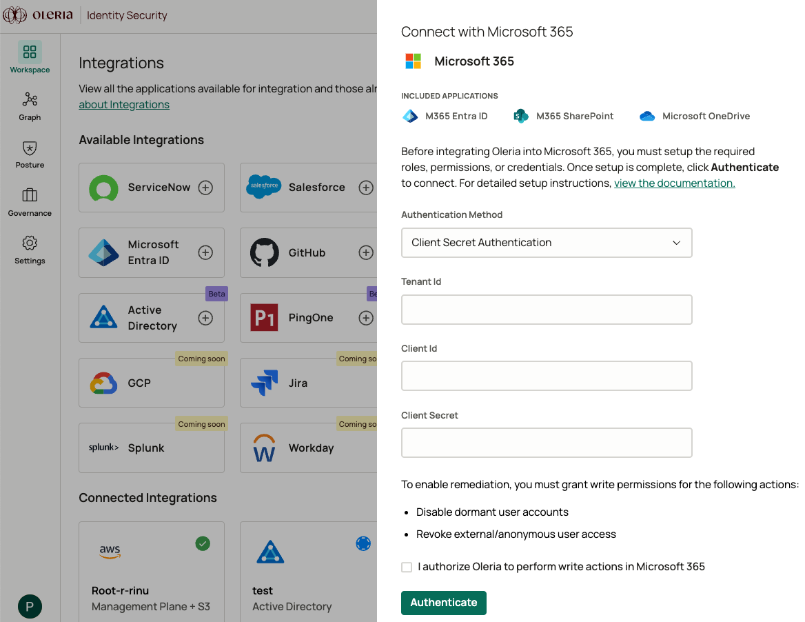 Provide Client Secret Value captured in step 8, Tenant ID and Client ID captured in step 9.