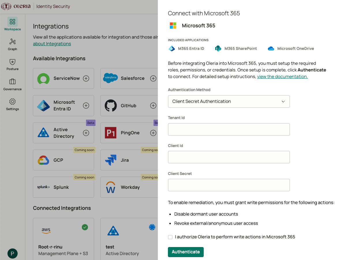 Provide Client Secret Value captured in step 8, Tenant ID and Client ID captured in step 9.