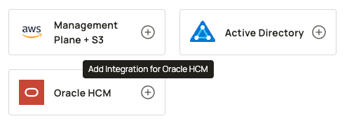 Click on add integration for Oracle HCM