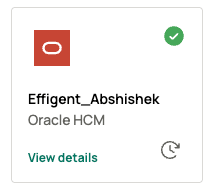 Oleria workspace Connected Integrations showing newly added Oracle HCM instance