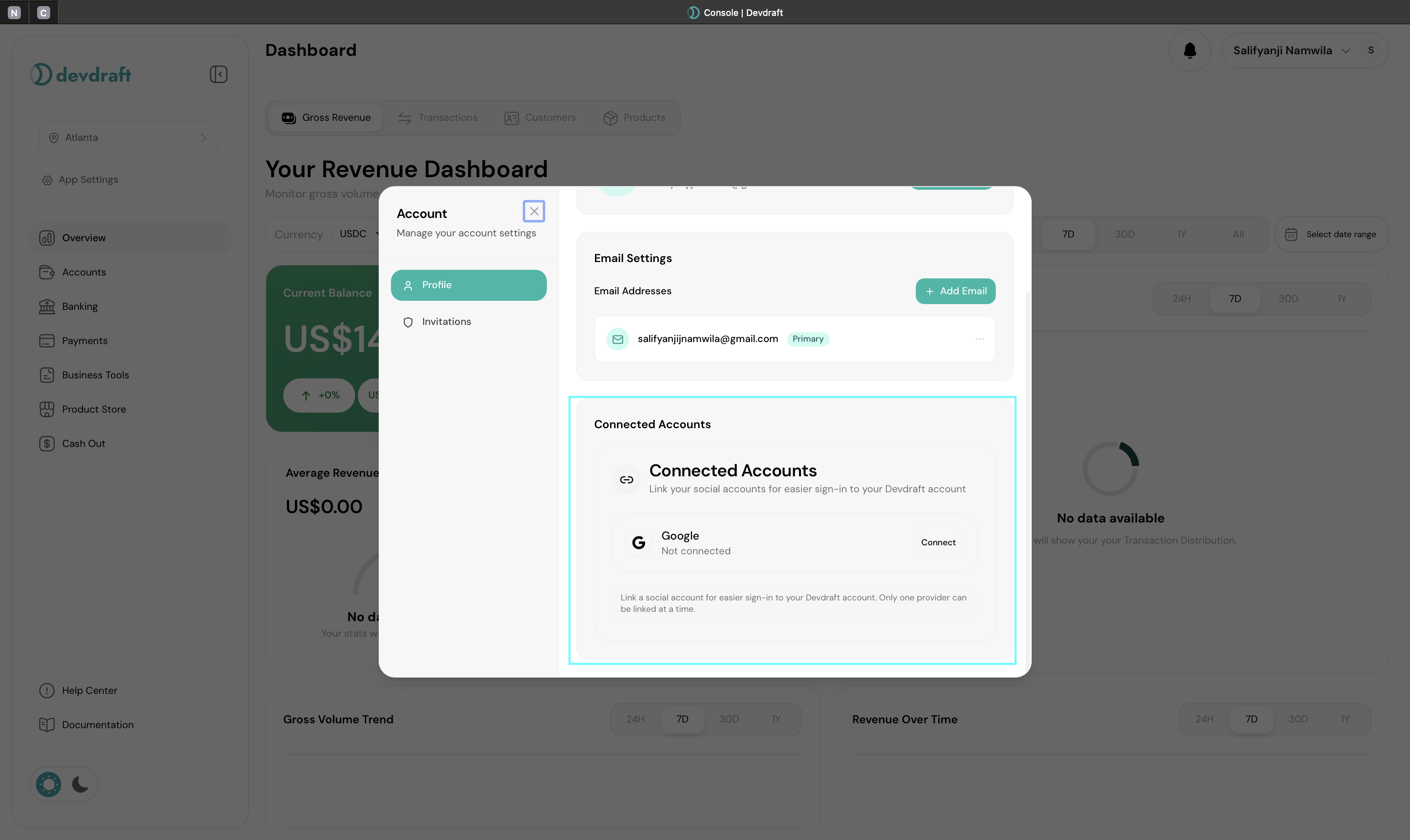 Google sign-in integration setup interface - light mode