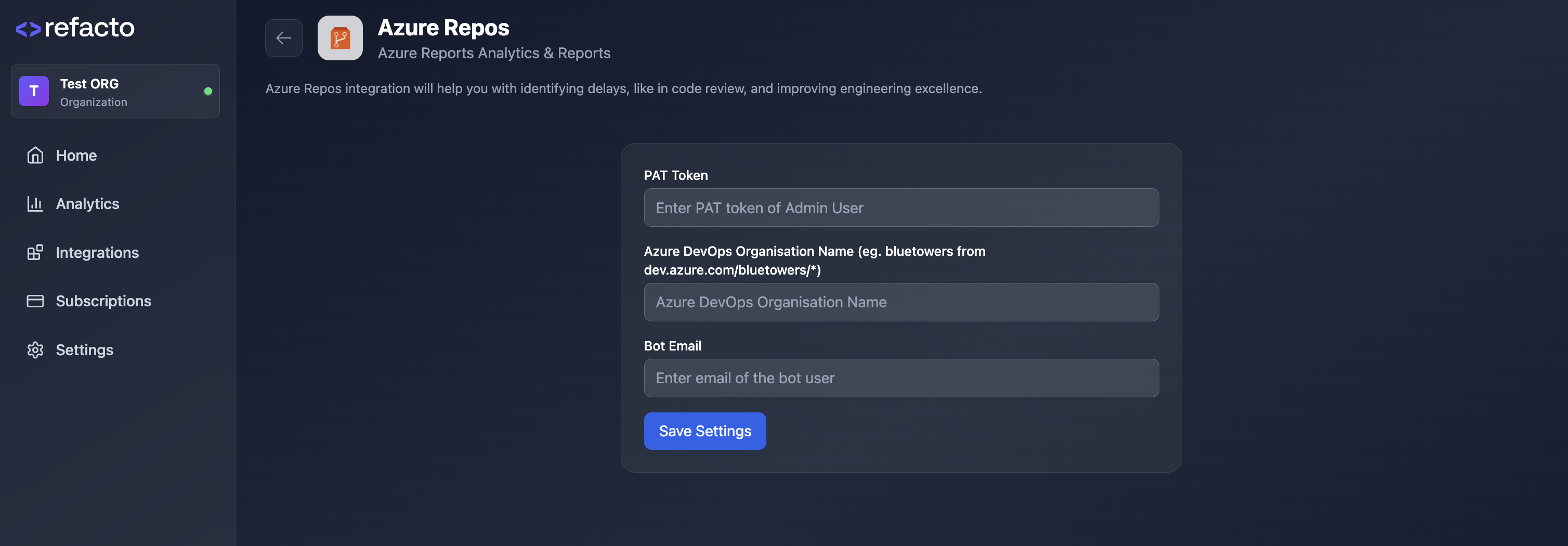 Azure Setup Form Empty Pn
