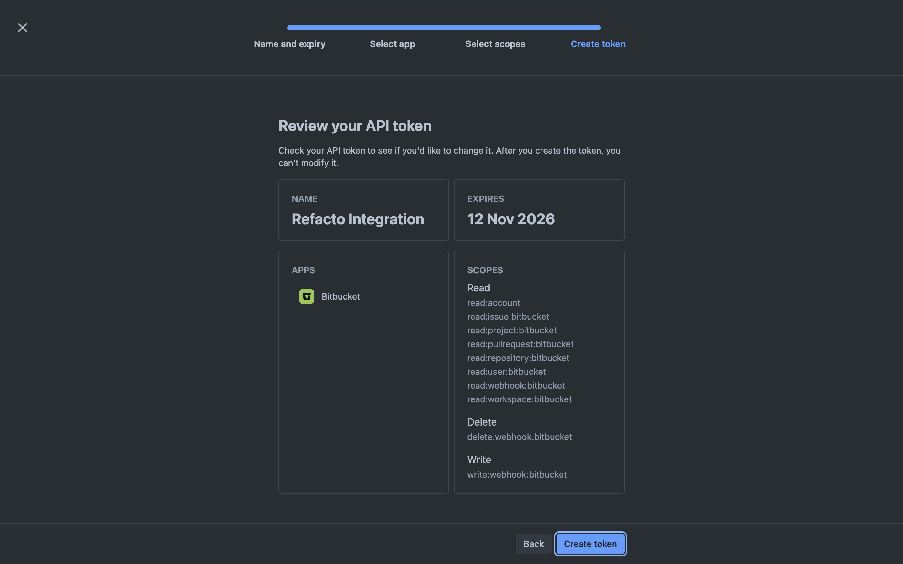 Bitbucket Token Permissions