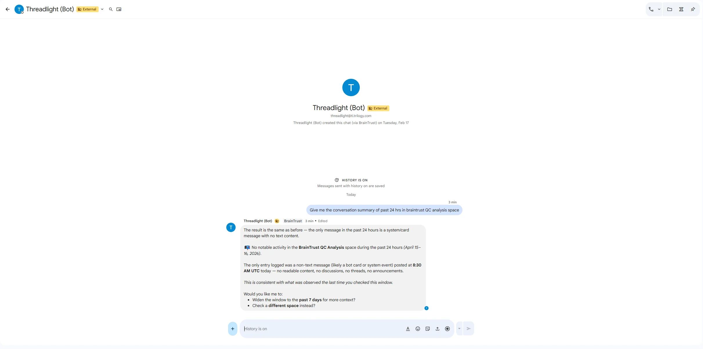 DM conversation with a Braintrust expert