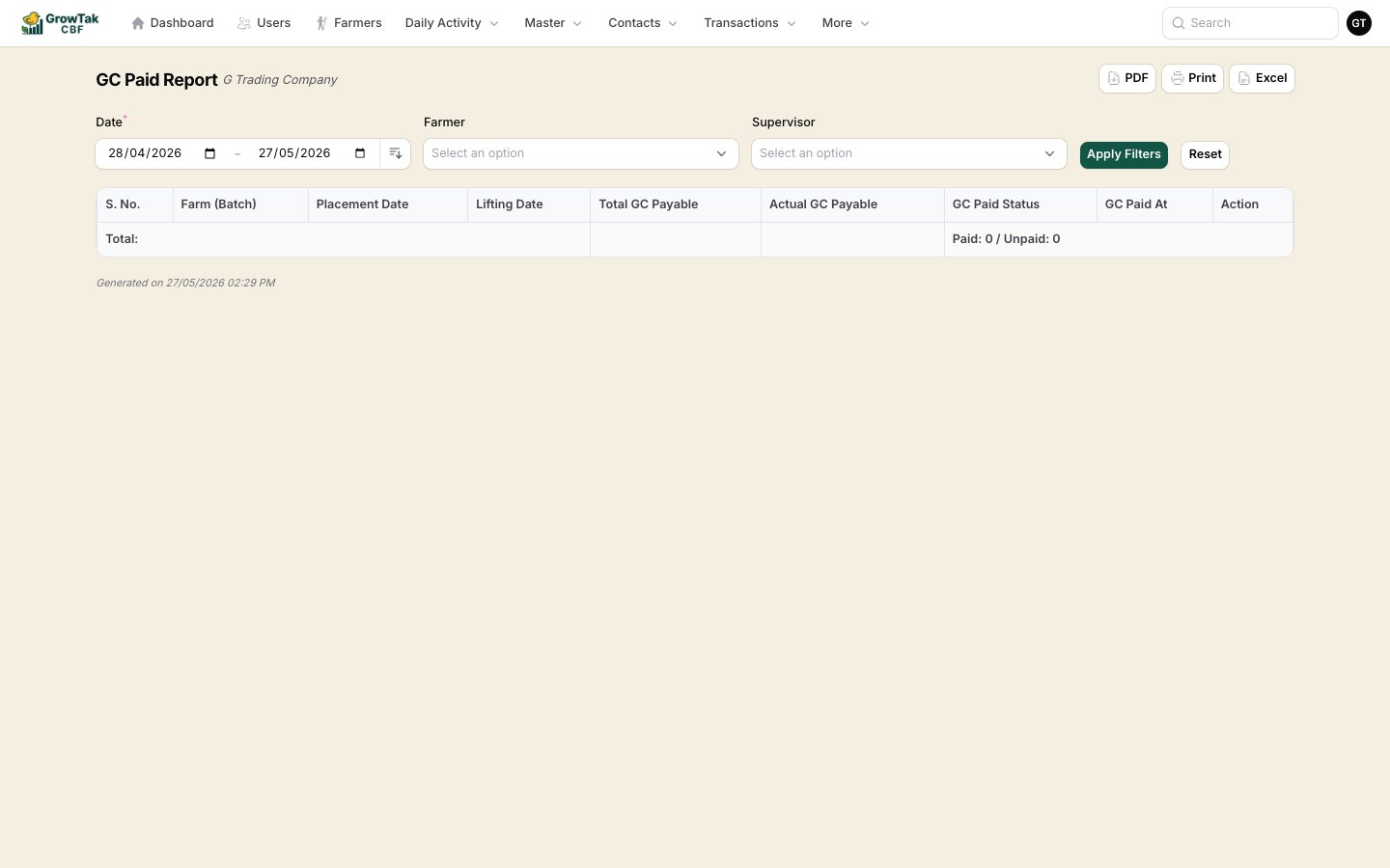 GC paid report