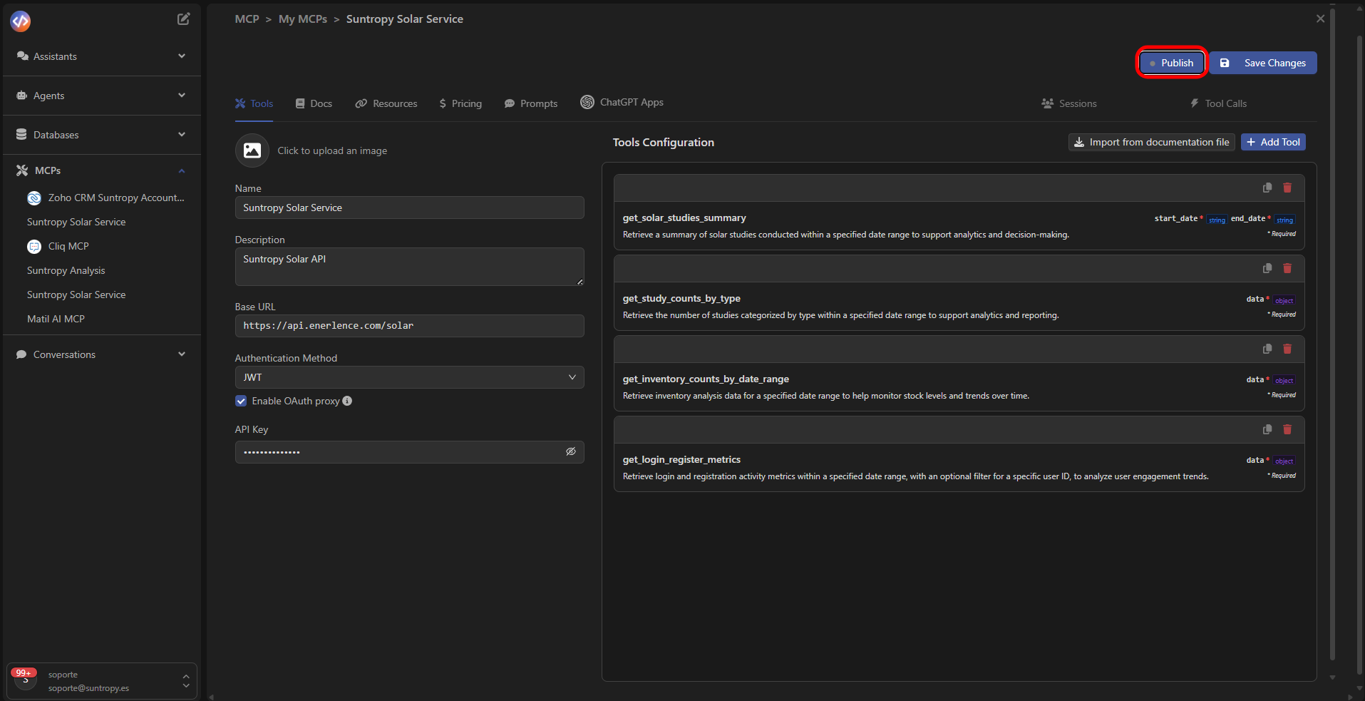 Botón de publicación