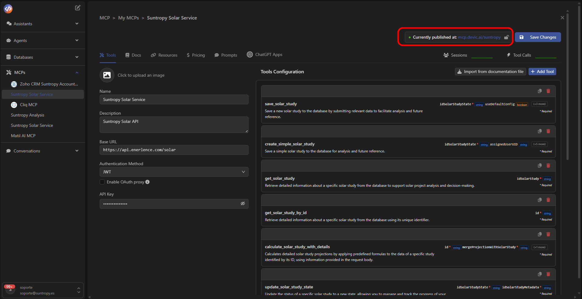 Servidor publicado correctamente