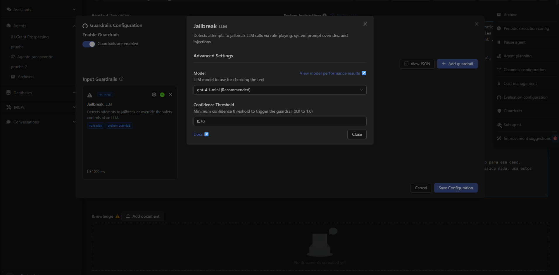 Advanced Jailbreak settings in Devic