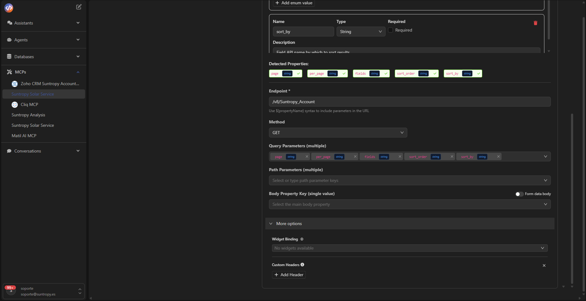 Opciones avanzadas y guardado