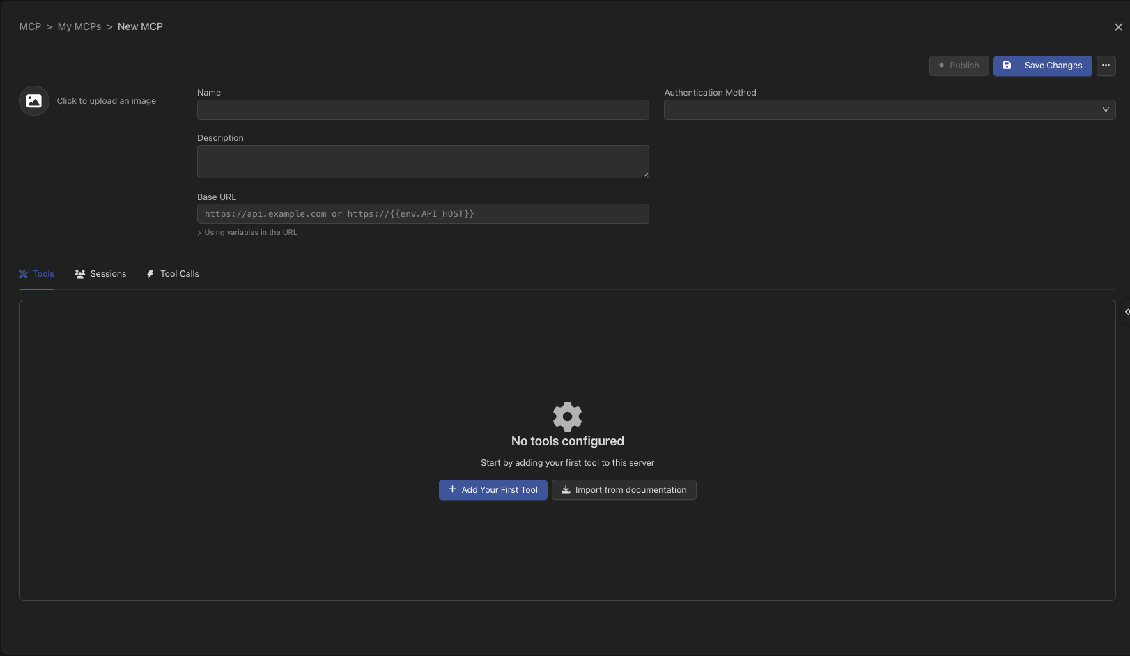 Add custom MCP button view