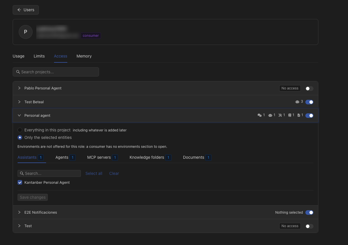 User permissions