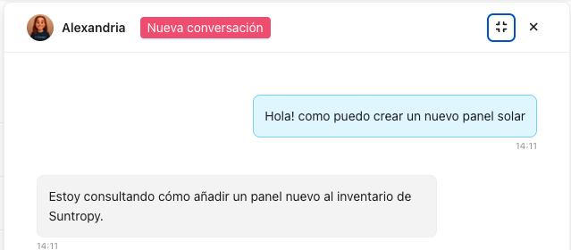 The chat widget in a product