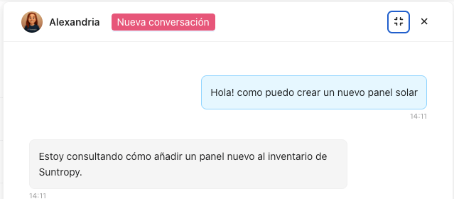 The chat widget in a product