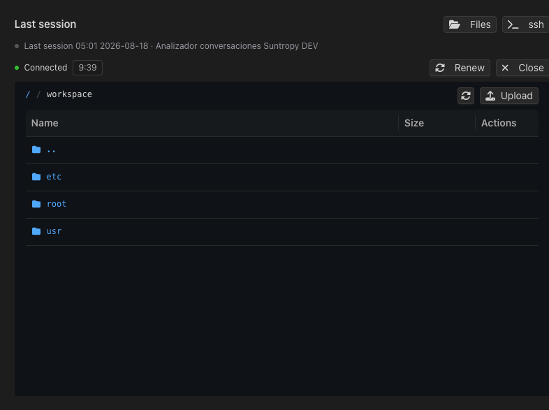 The sandbox file explorer