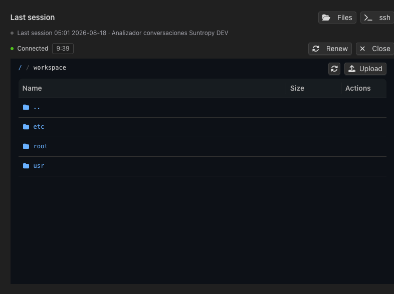 The sandbox file explorer