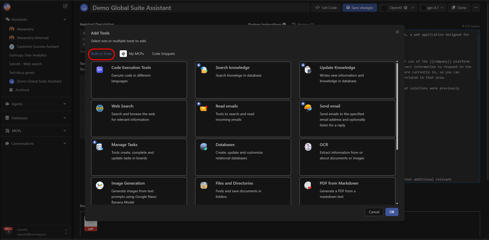 Listado de Built-in Tools