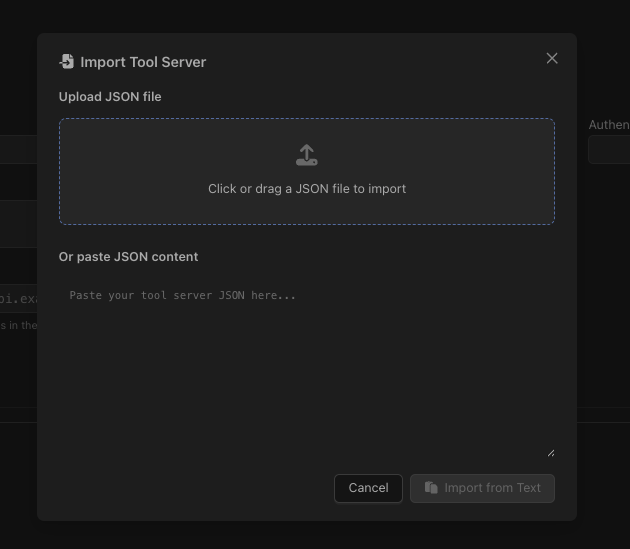 Import Tool Server - import options