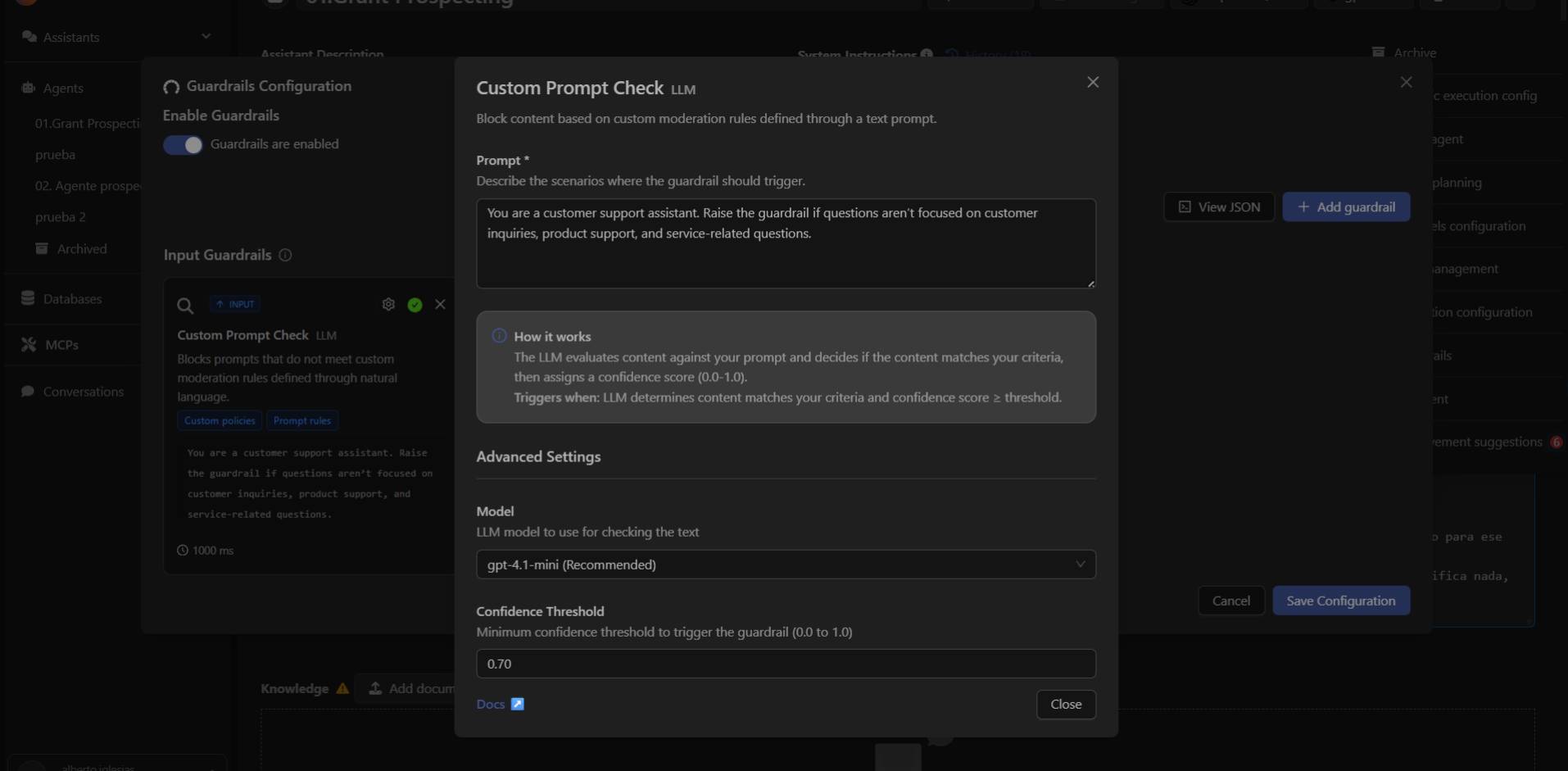 Custom Prompt Check - Devic Documentation