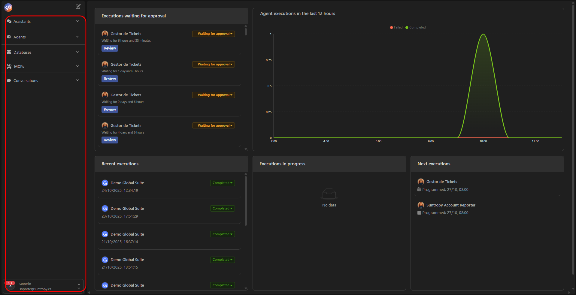 Menú lateral principal