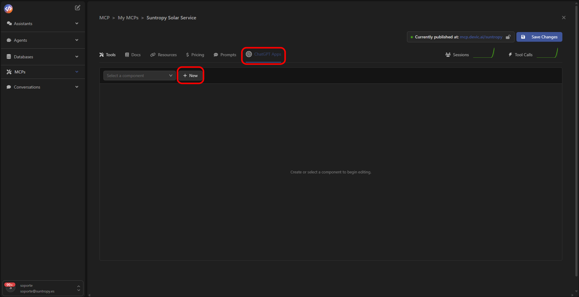 Vista general del editor de widgets