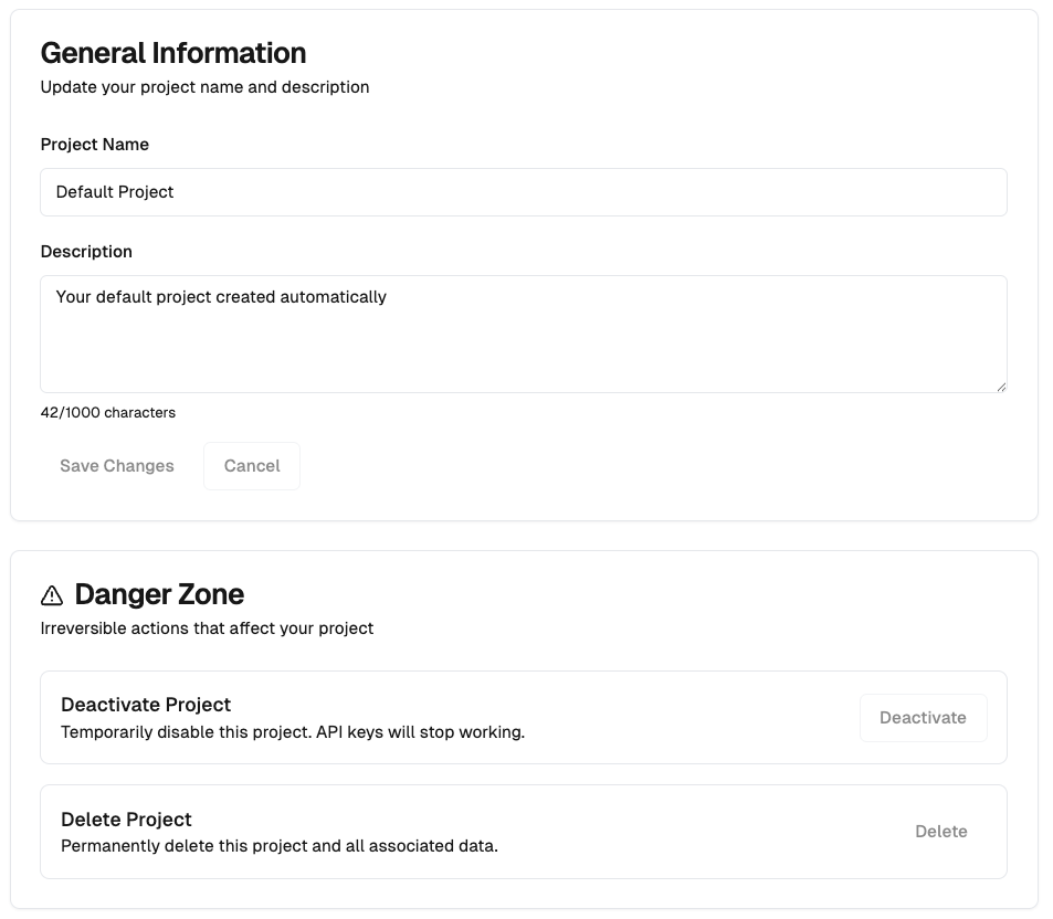 Screenshot of Settings tab with configuration options