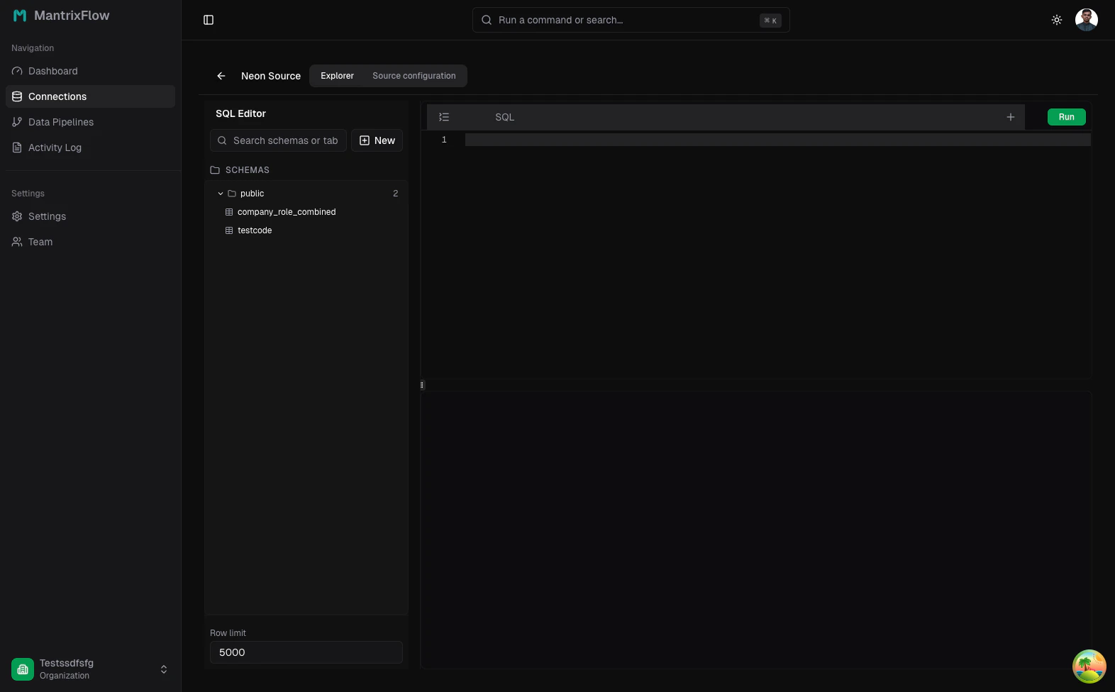 Source configuration tab — metadata refresh