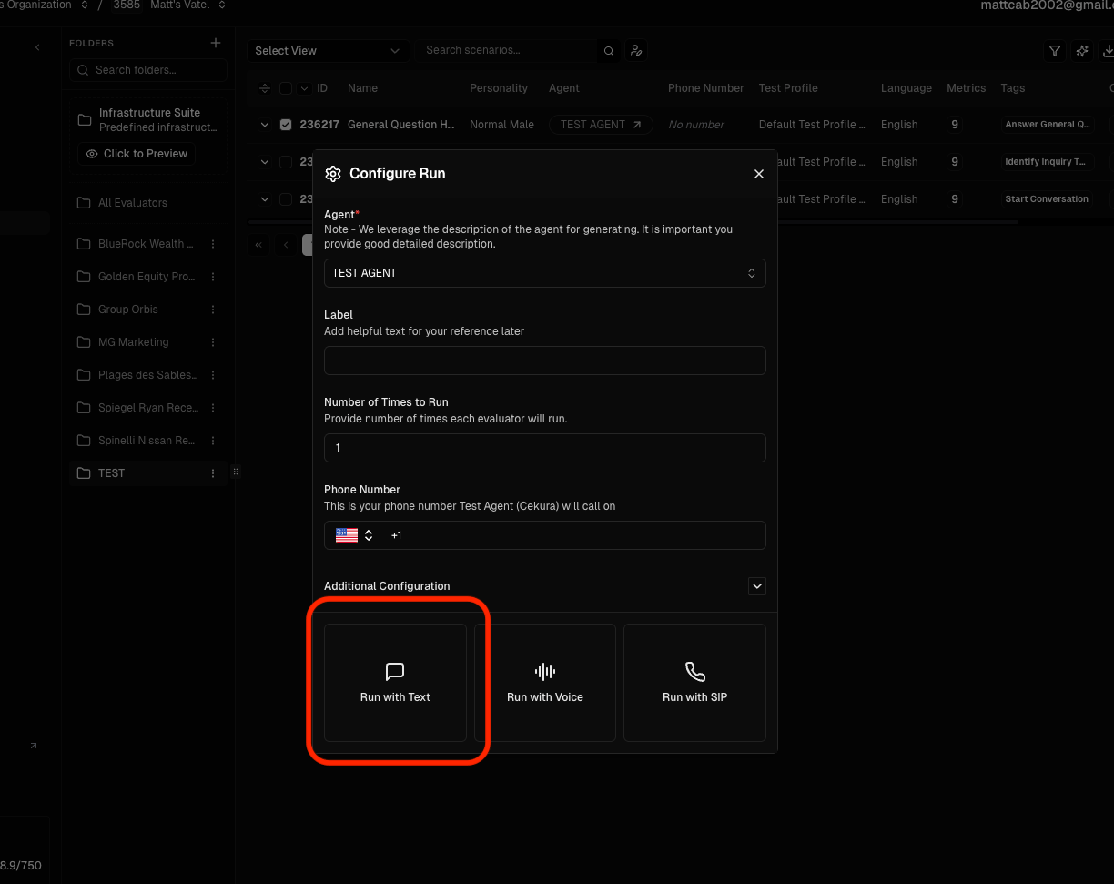 Run evaluation with chat