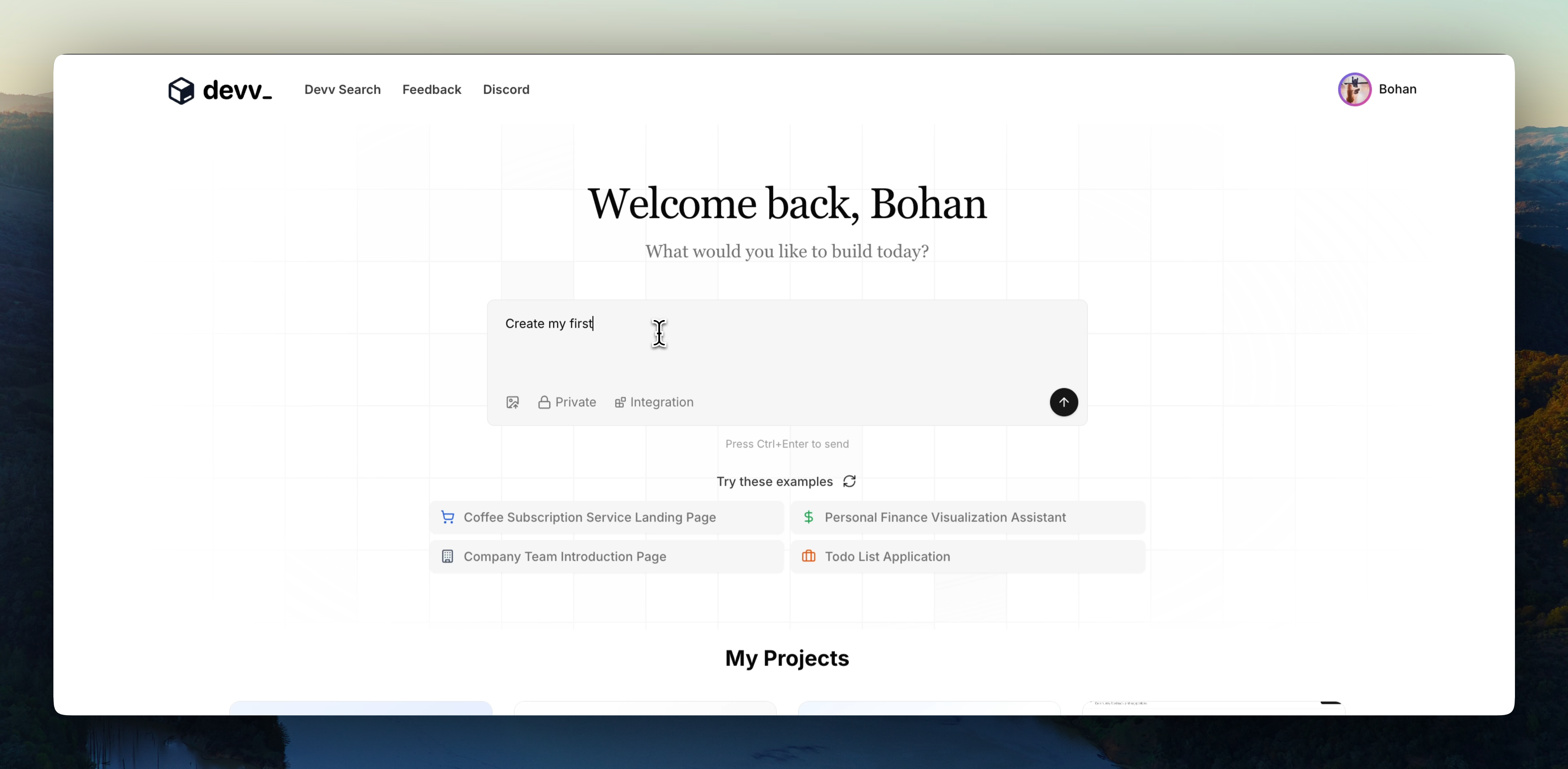 project creation