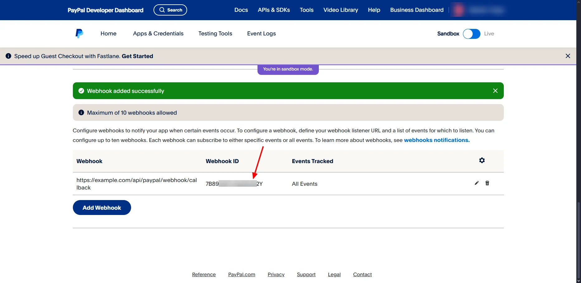 Webhook ID