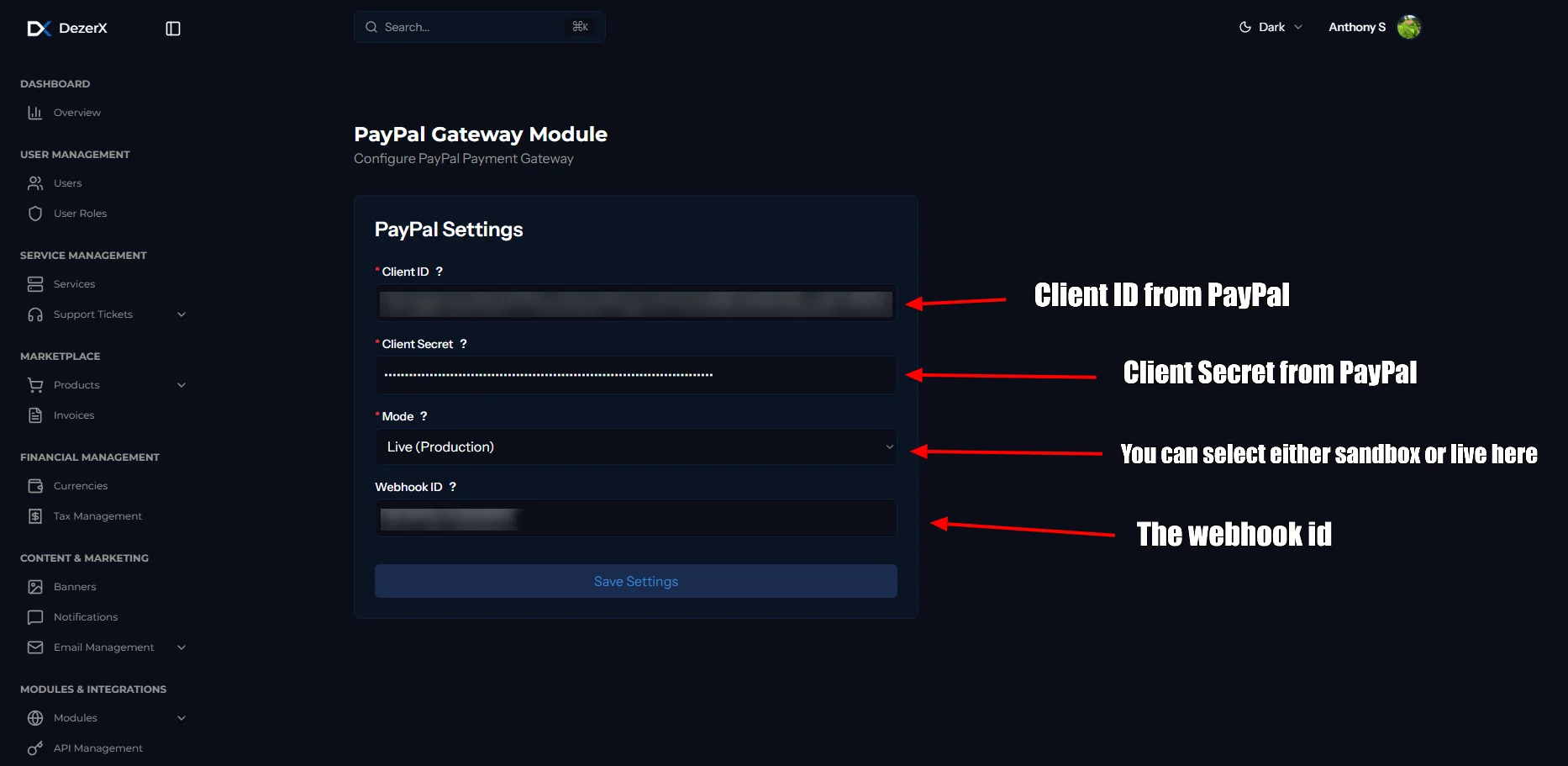 Spartan PayPal configuration