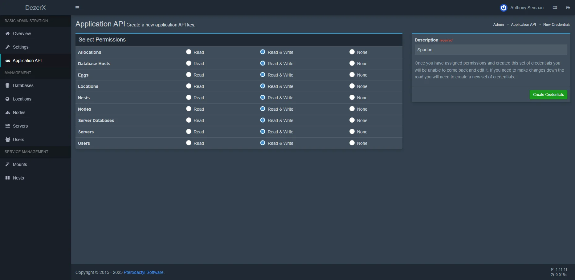 Application API Configuration