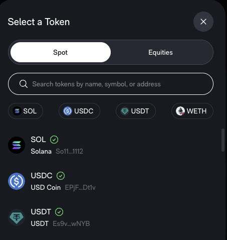 Select a token