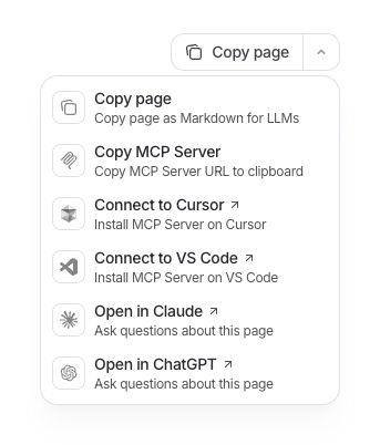 Contextual menu showing AI tool integration options