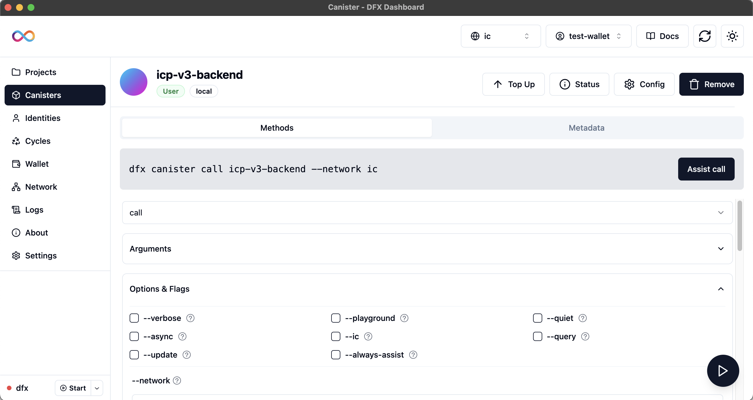 User Canister Detail