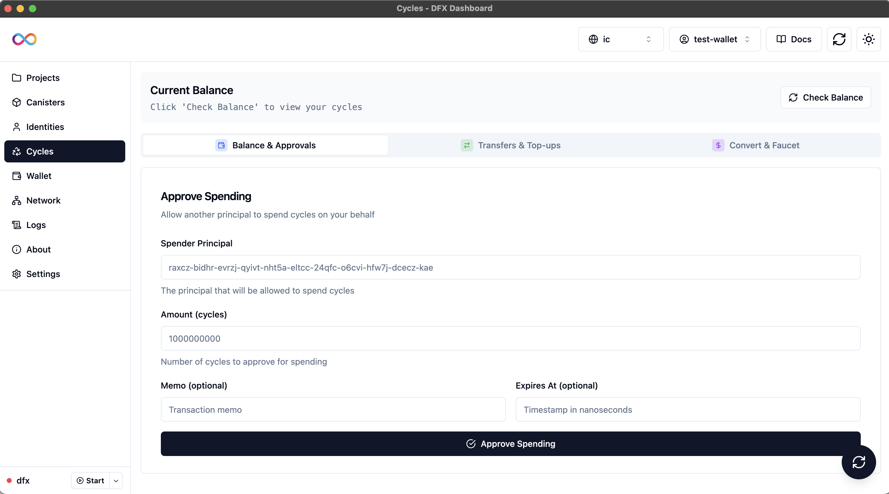 Cycles Balance and Approvals