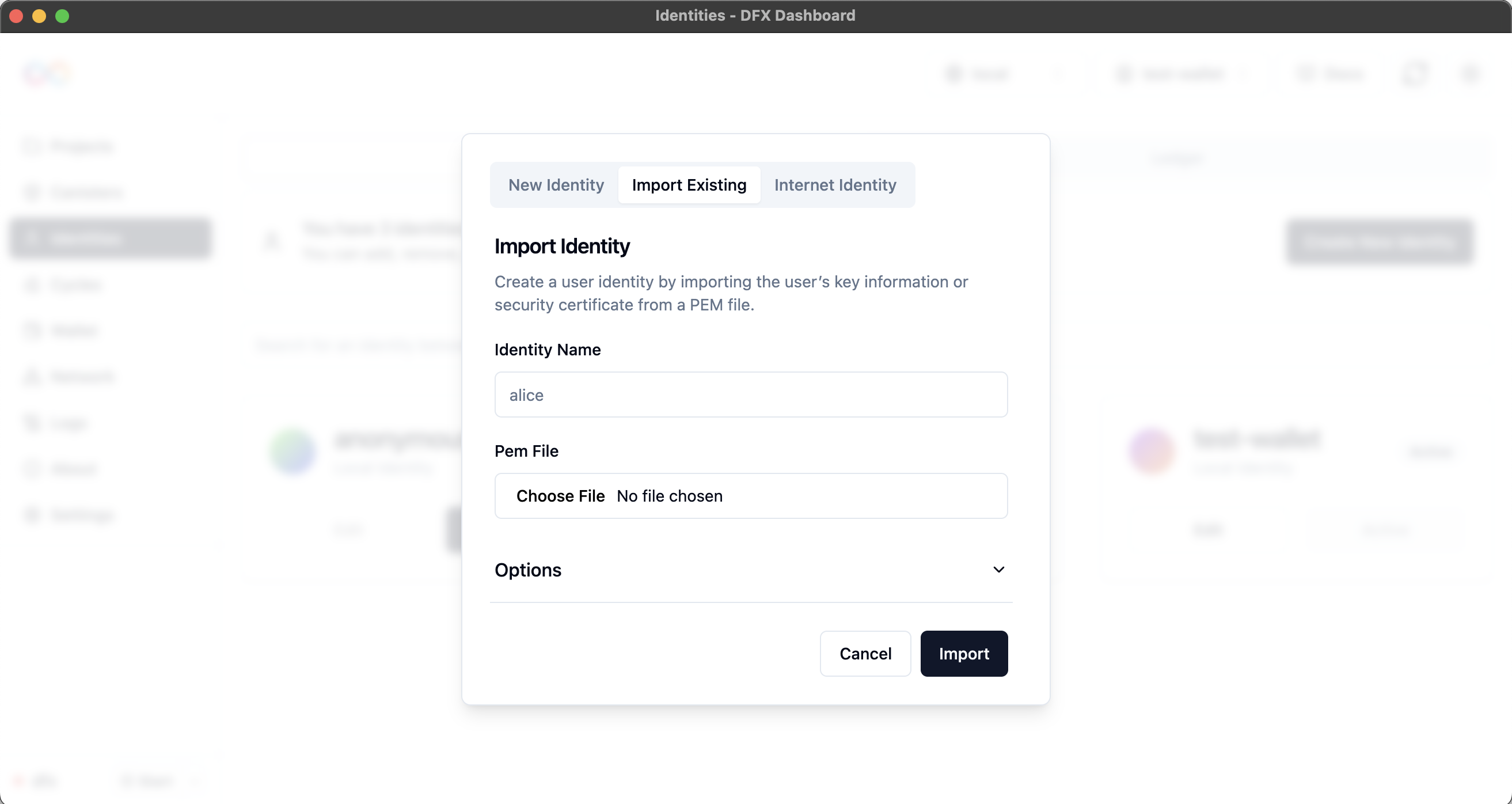 Import Existing Identity