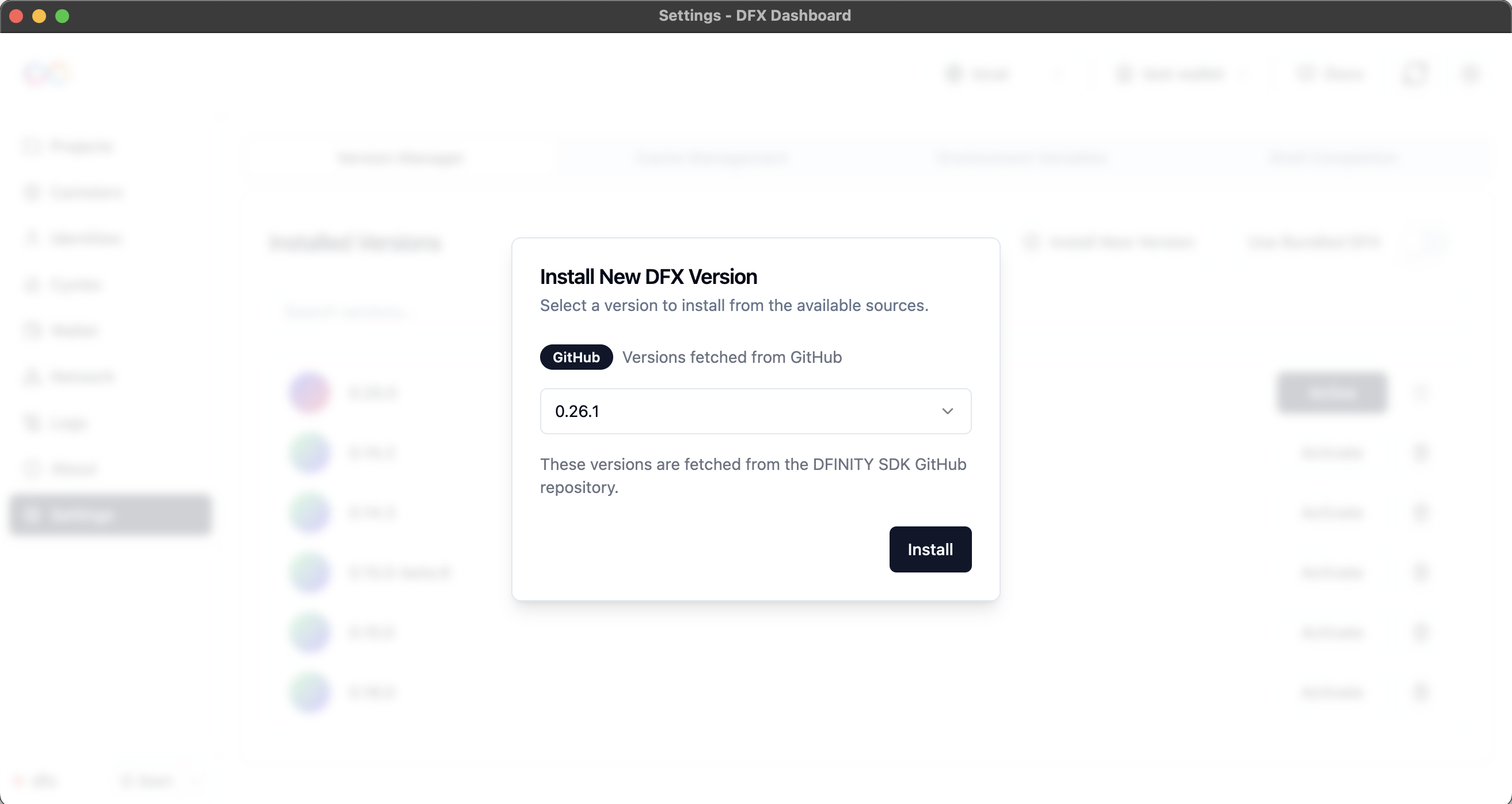Install New DFX Version
