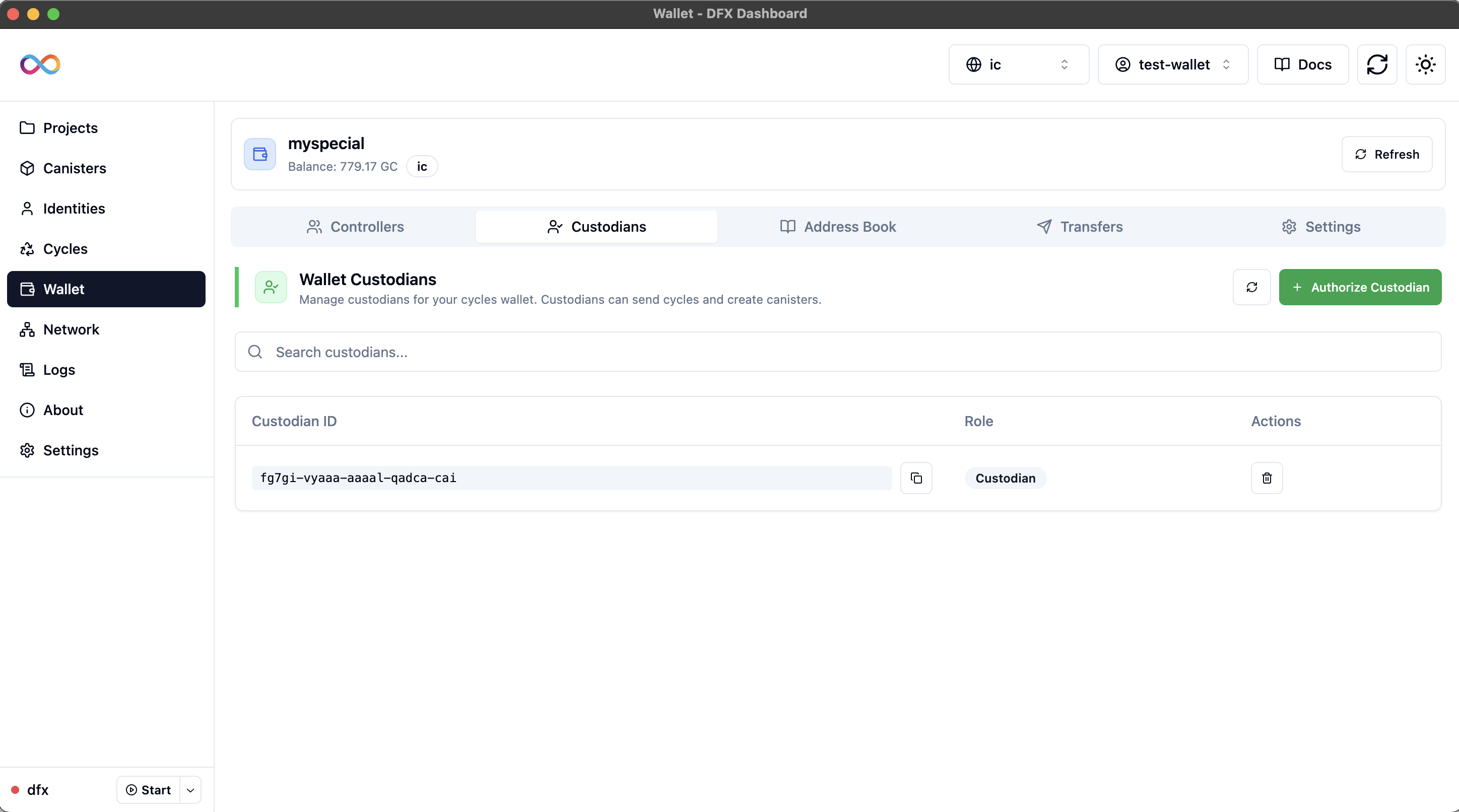 Custodians Management