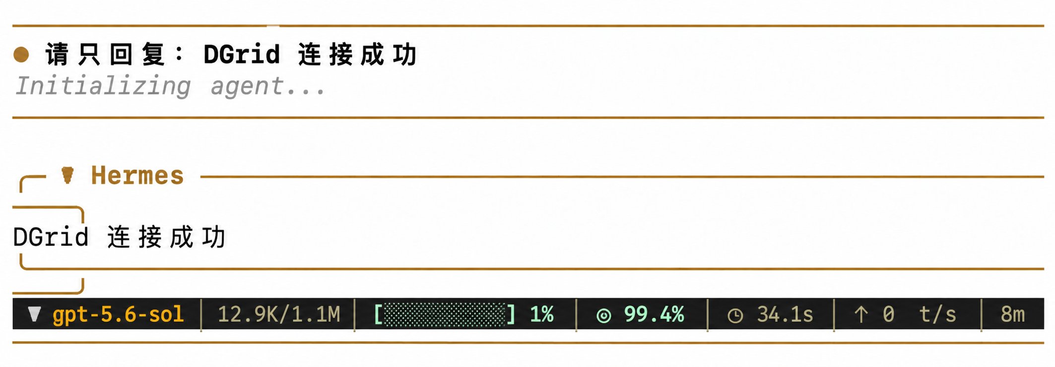 Hermes 中使用 DGrid 模型聊天