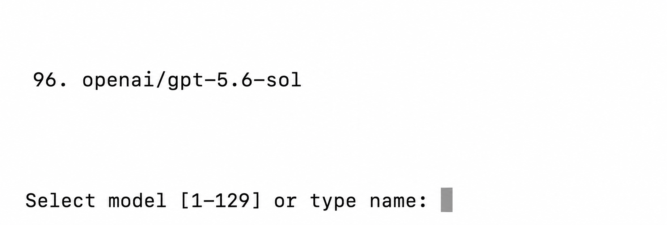 The example model and model-selection prompt in Hermes