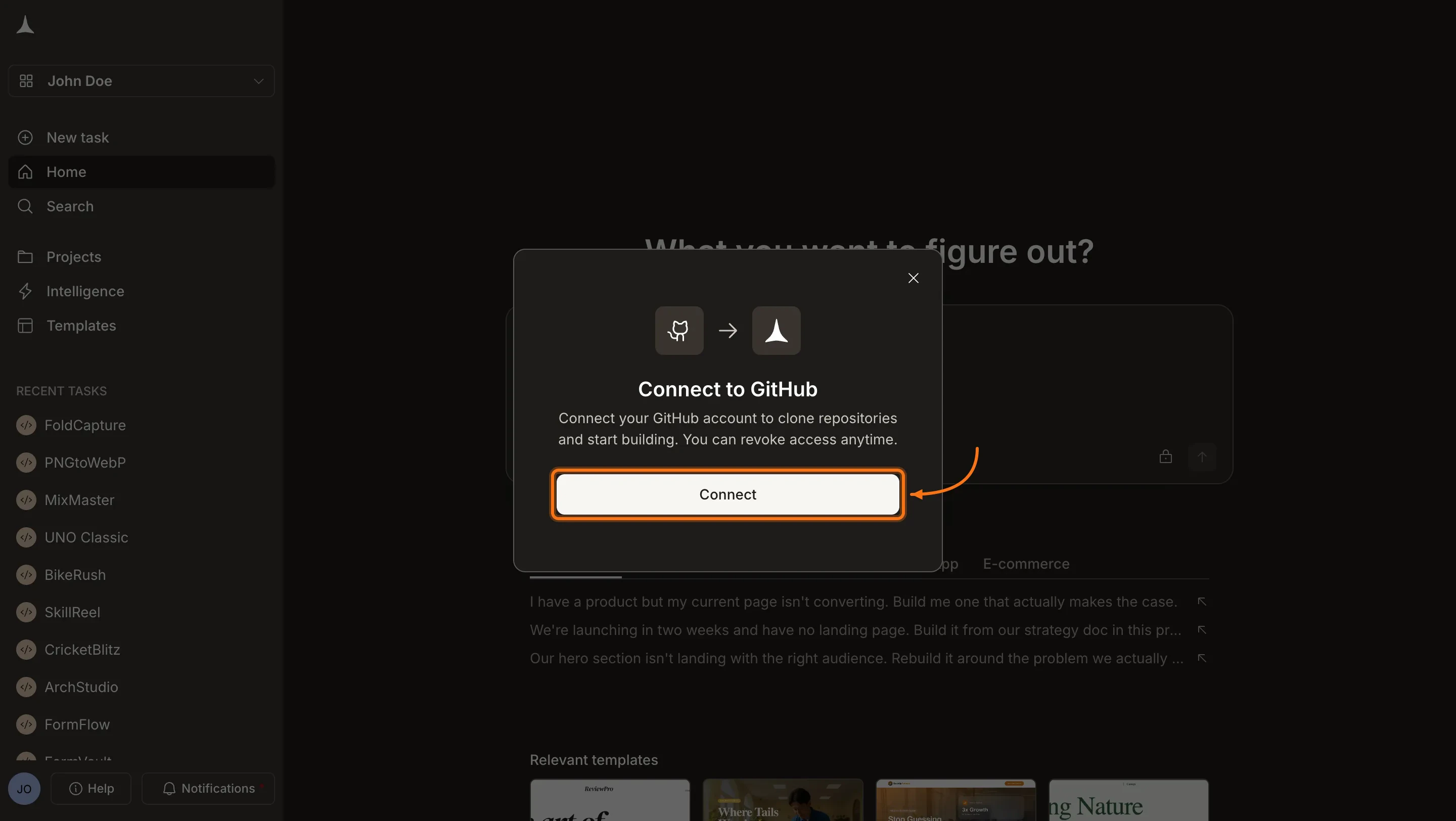 GitHub OAuth authorization page for rocket.new.