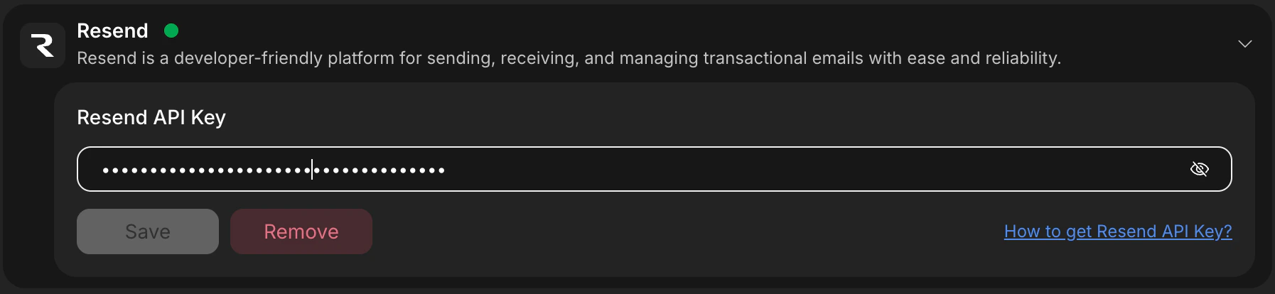 Remove Resend API key
