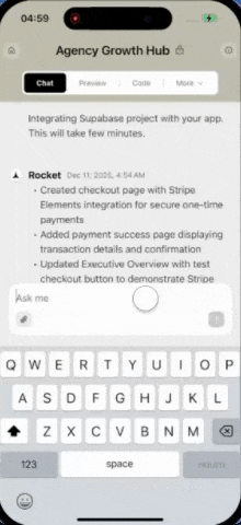 Stripe integration popup in chat