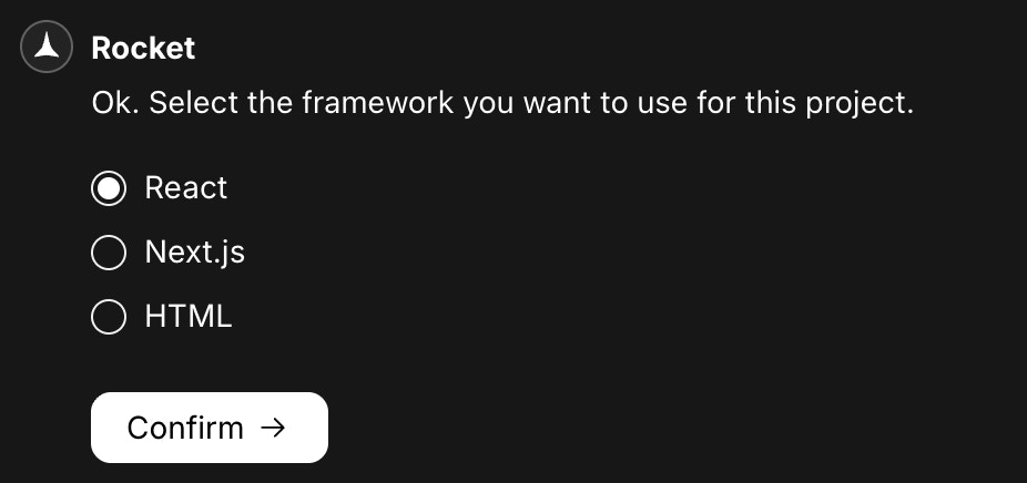 Framework customization screen where you can modify the default Web App stack.