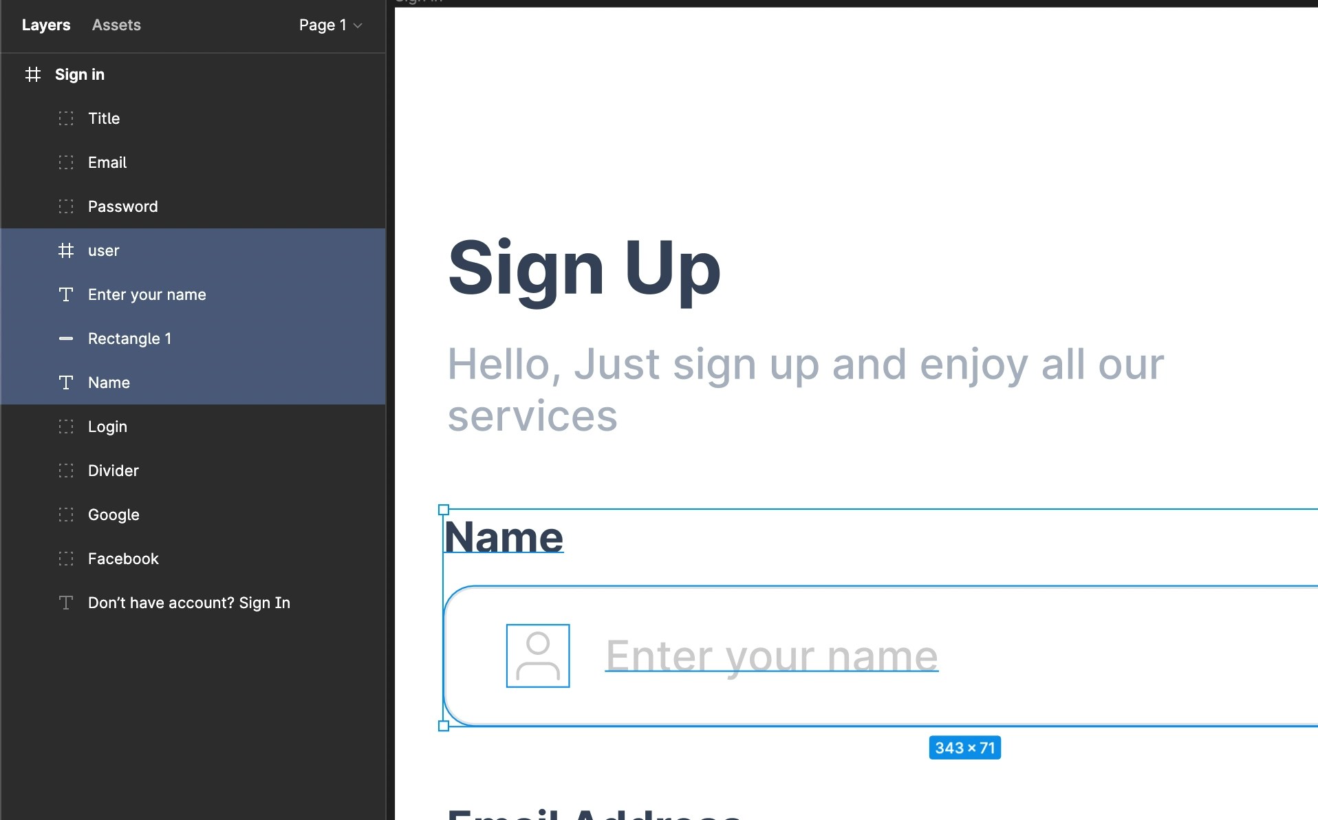 Ungrouped design example