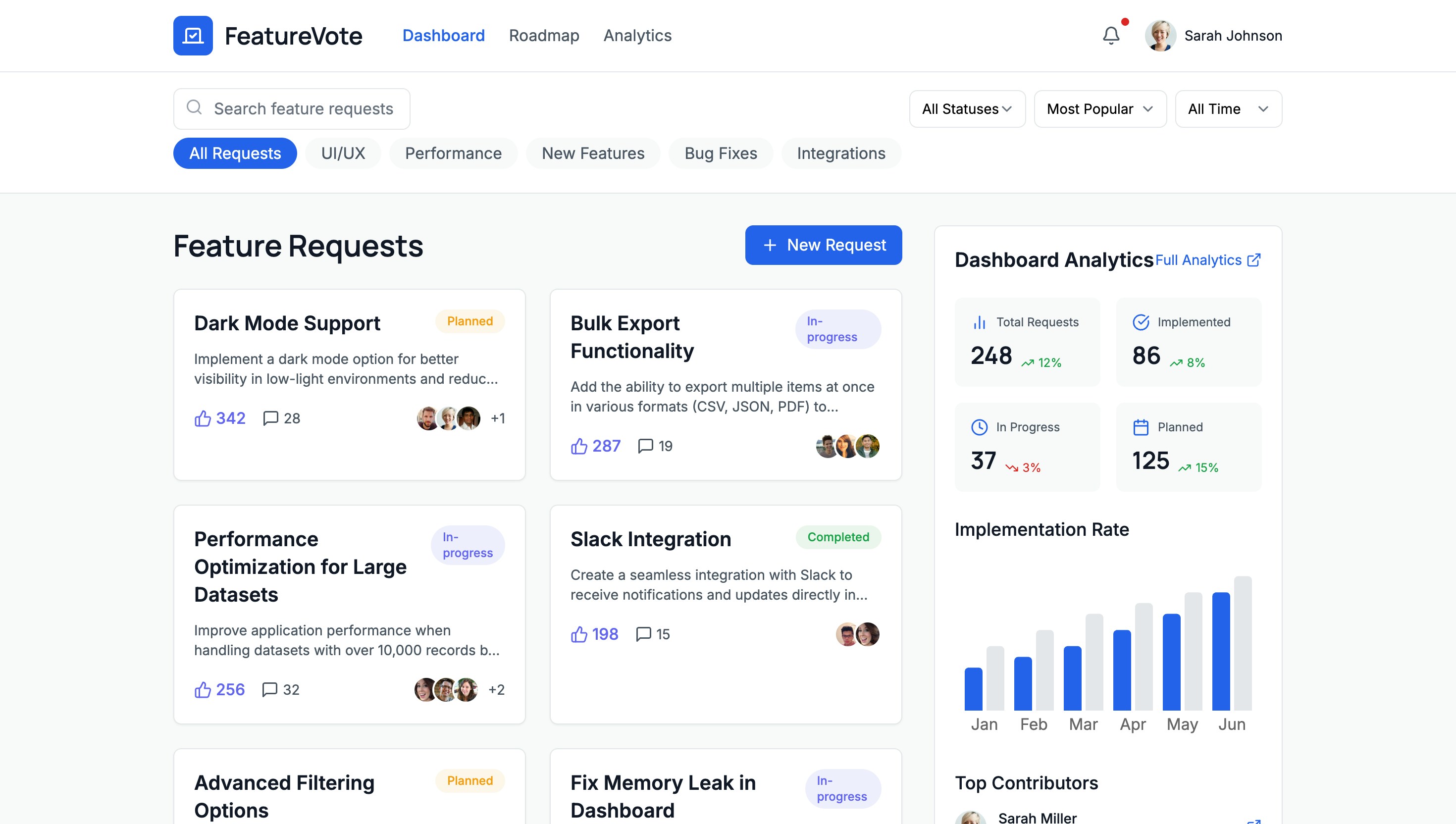 Feature Voting App Preview