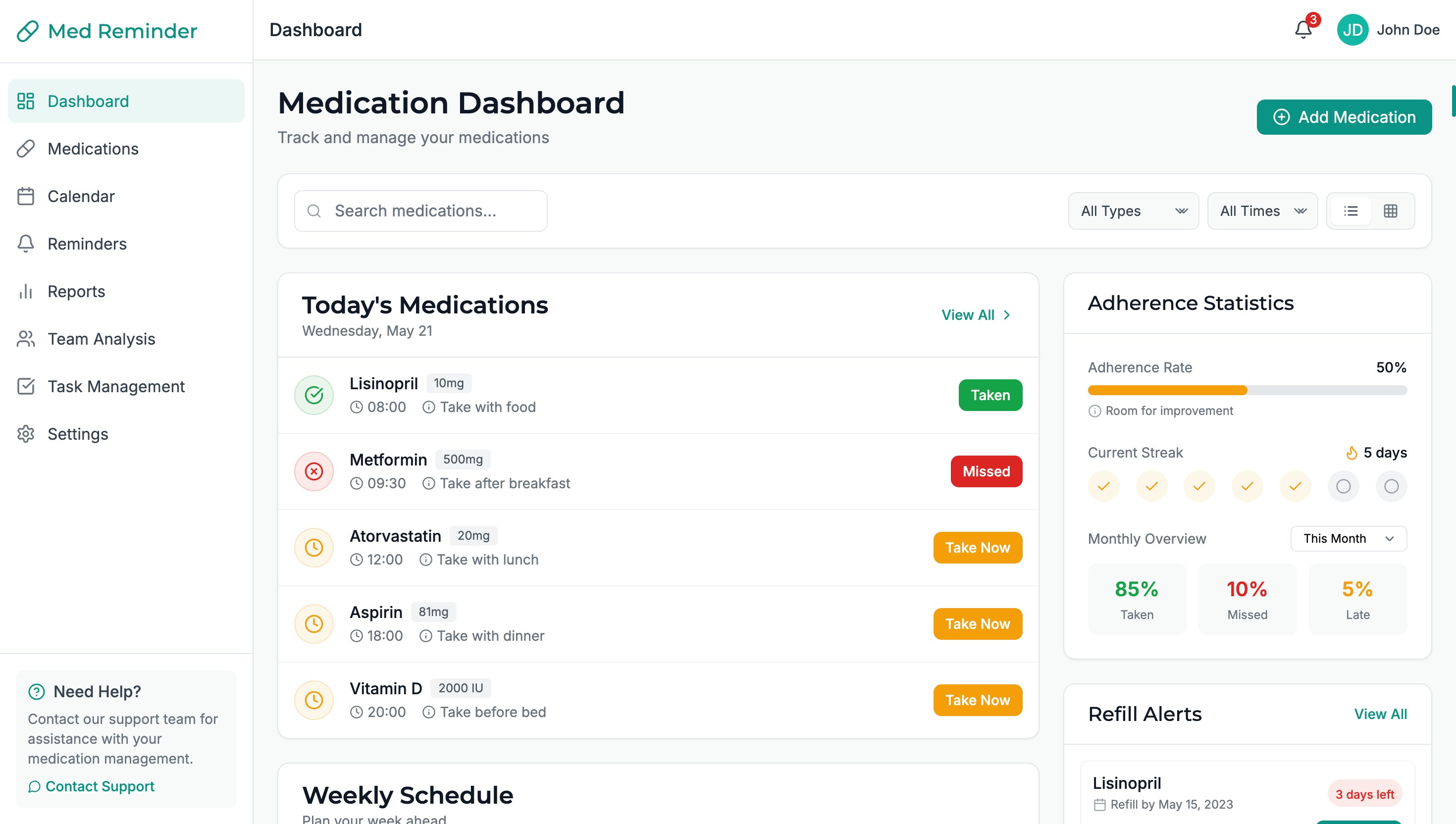 Medication Reminder App Preview