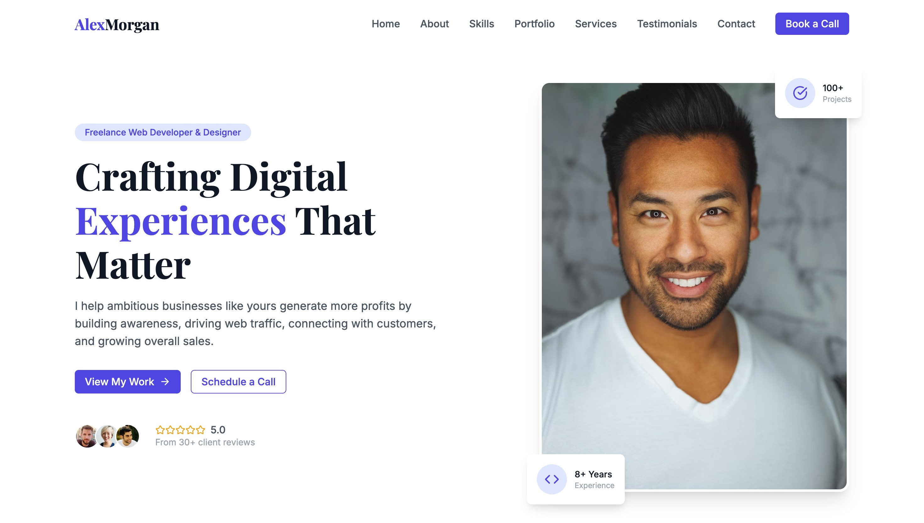 Freelancer Scrollable Portfolio Preview