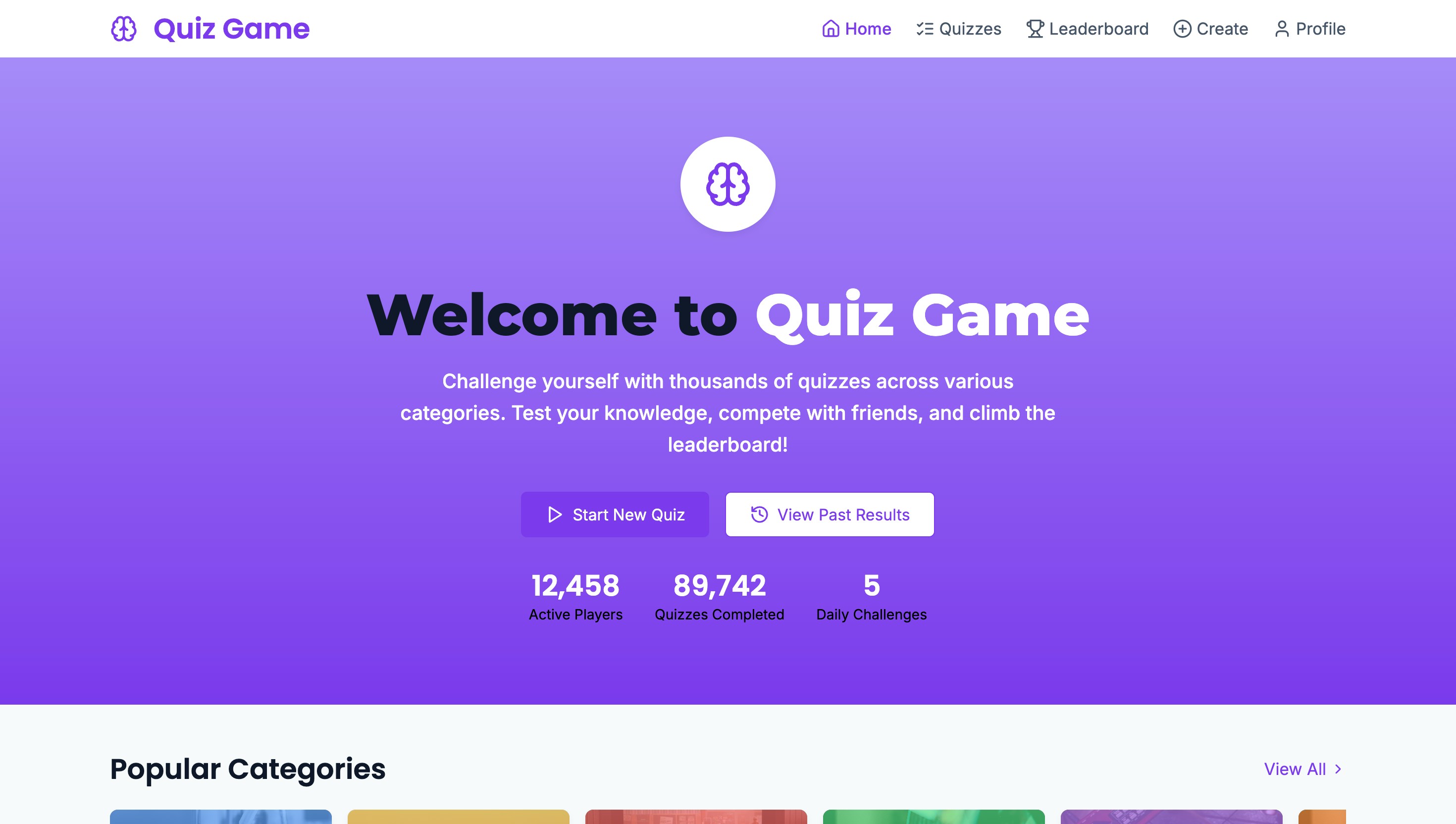 Interactive Quiz App Preview